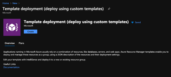 Azure create a new deployment template