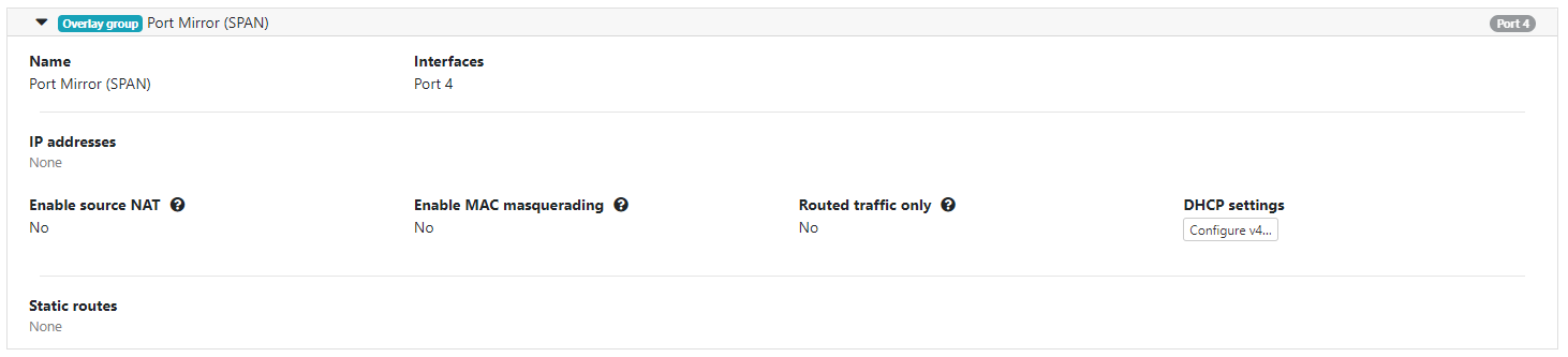 Setting up an overlay port group on the Mirror Source Airwall Gateway to receive mirrored traffic from the network