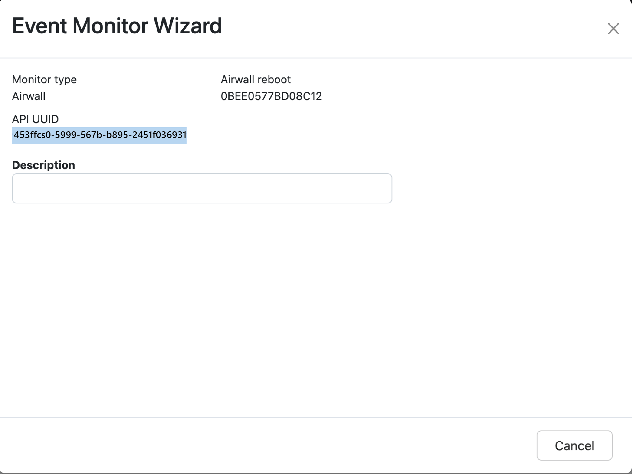 Event monitor wizard