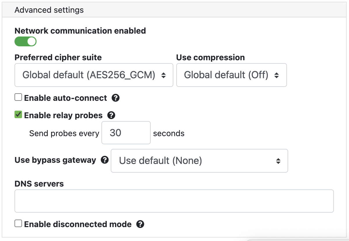 Selecting a default bypass egress gateway in Conductor Settings