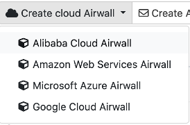 Create cloud Airwall menu