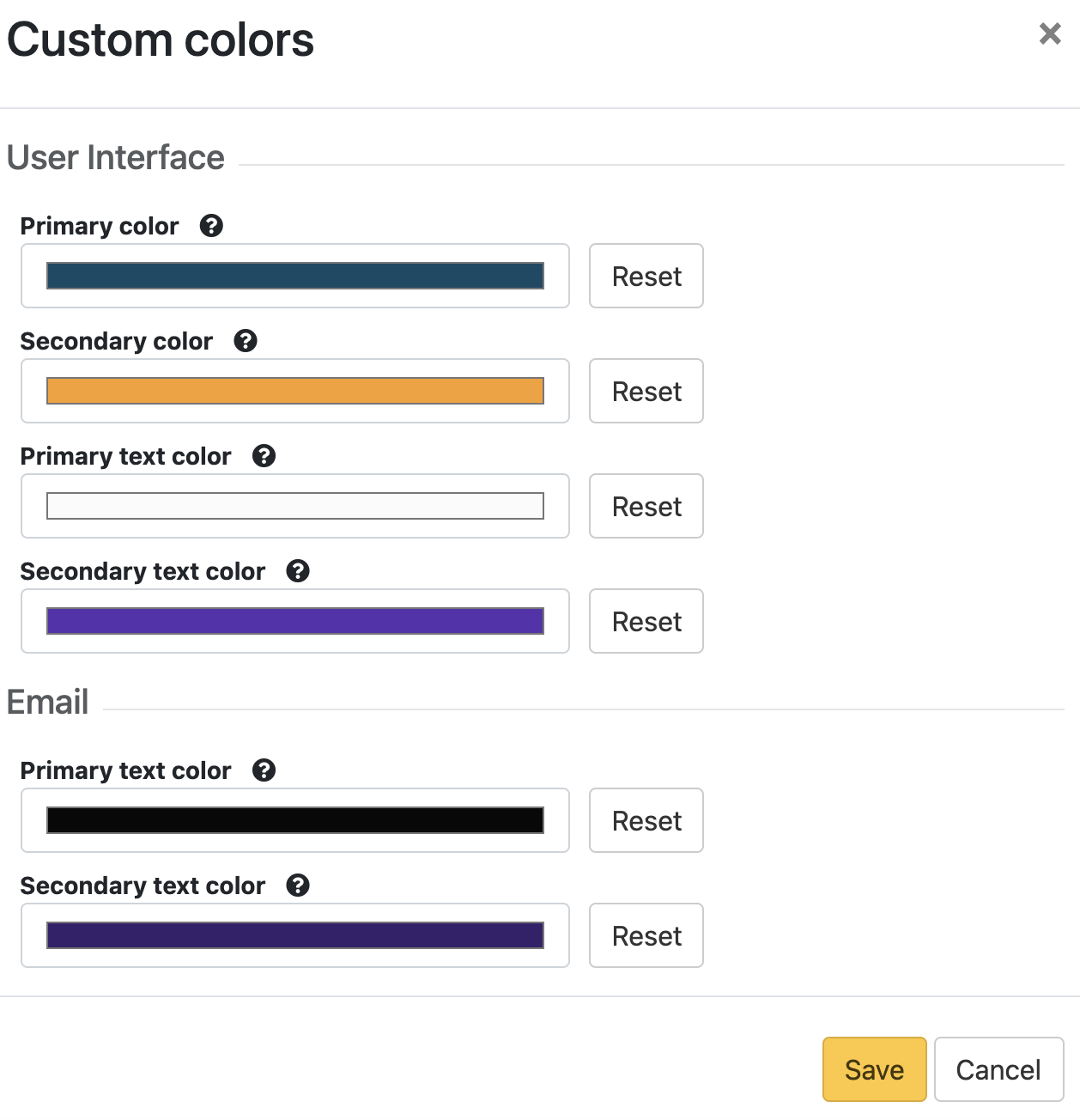 Mapping the custom colors chosen to the login page