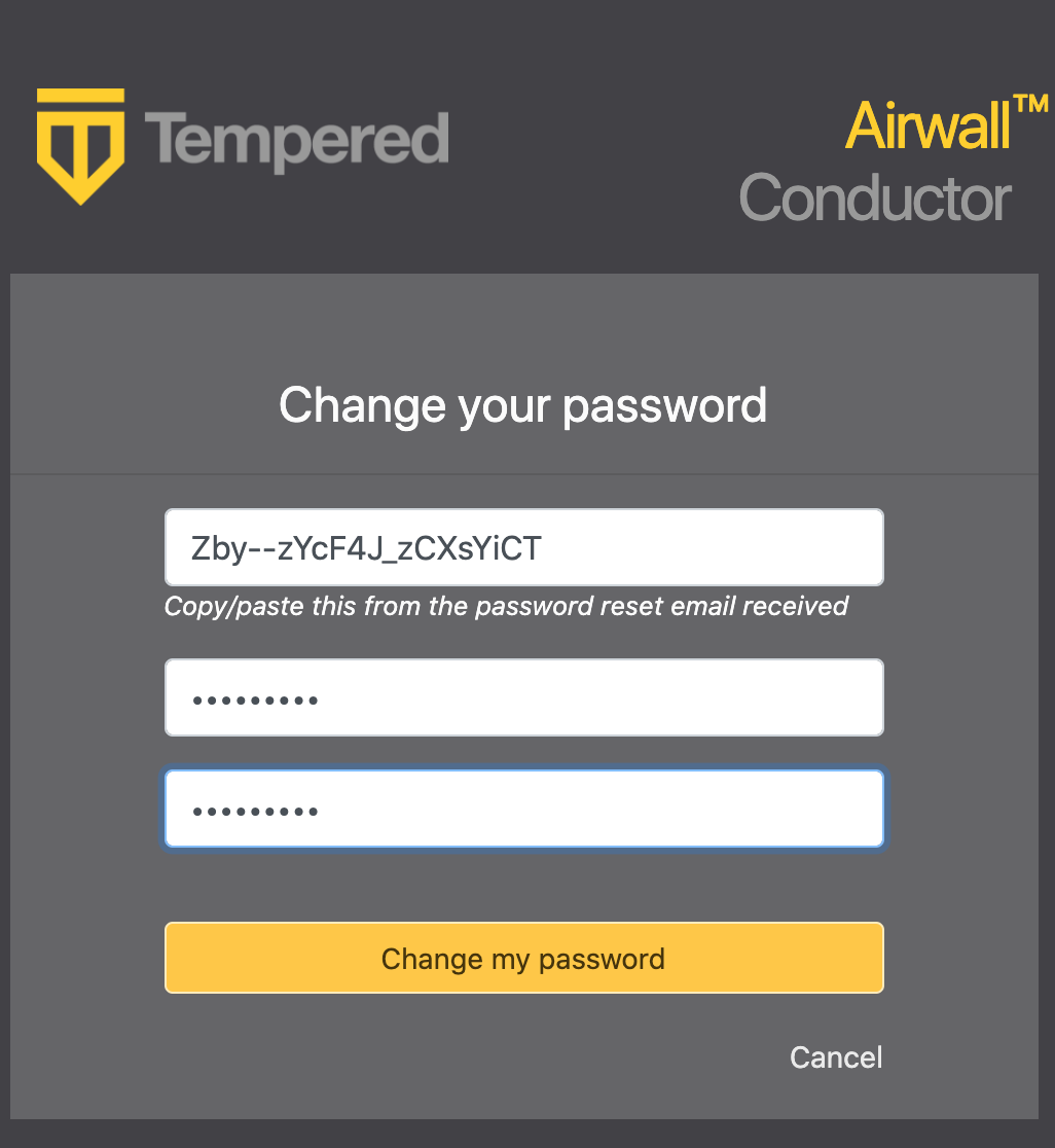 Change your password dialog