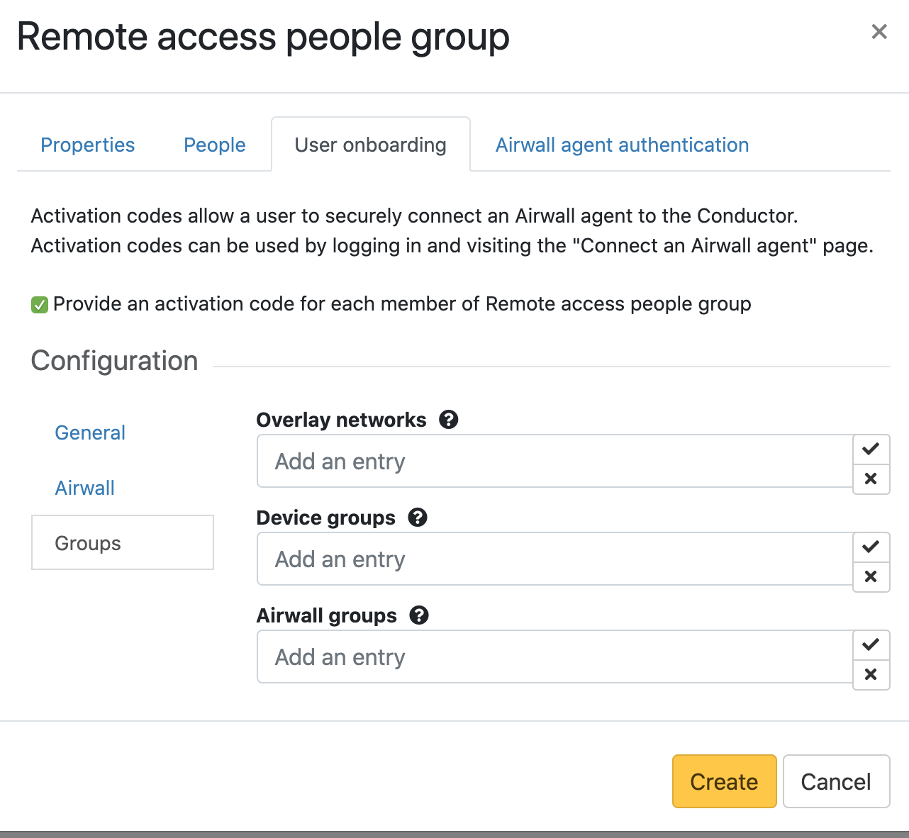 People group User onboarding Groups tab