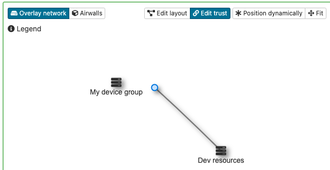 Drag from one device or device group to another to add trust