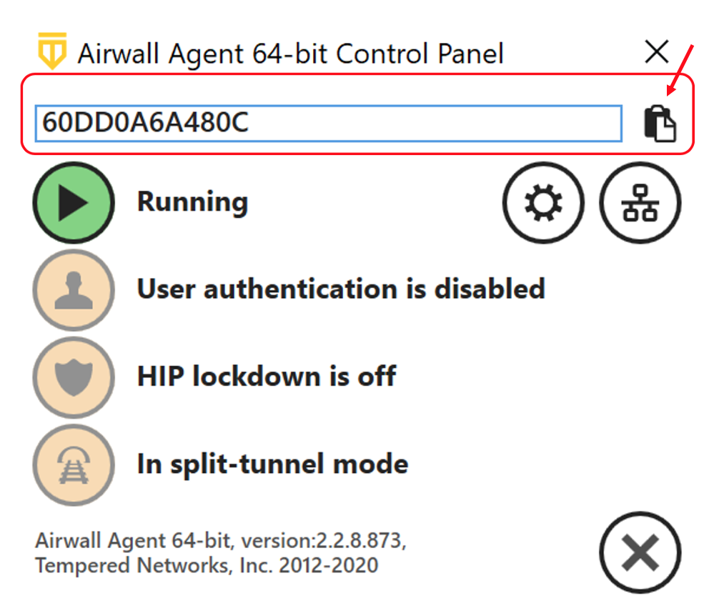 Airwall Agent Control Panel